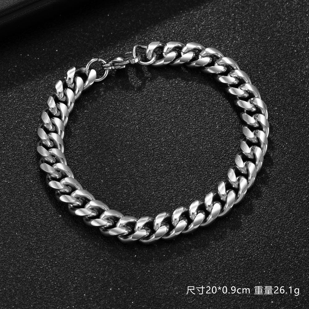 Wholesale Hip hop trendy Cuban chain titanium bracelet